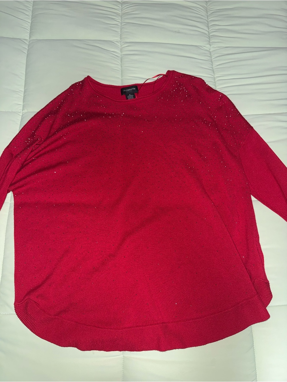 Liz Claiborne Red Embellished Women's Sweater Top